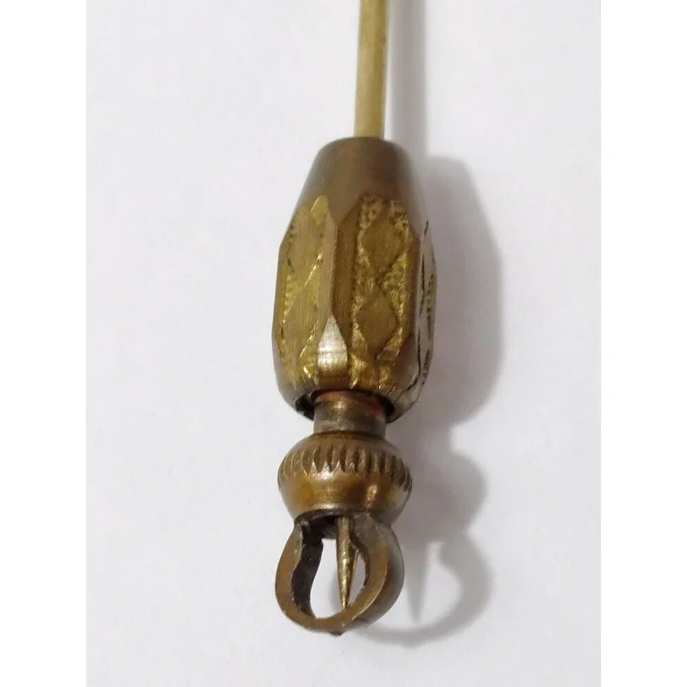 Brass Horse Red And Black Rhinestone Vintage Stick Pin